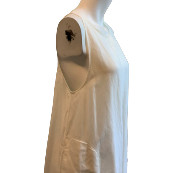 Wilfred White Linen Blend Trapeze Dress with Raw Hem Sleeveless sz S - Picture 4 of 9